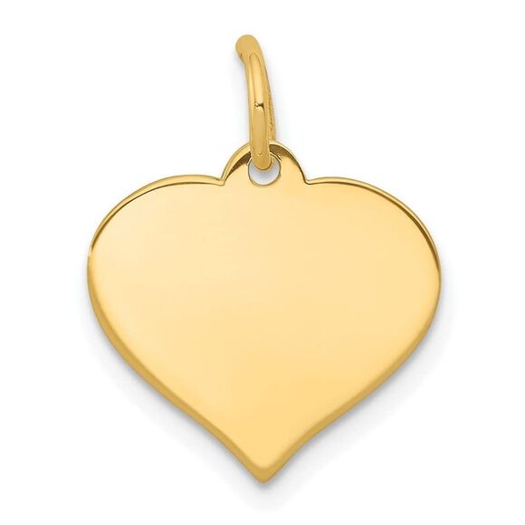 10K Yellow Gold .013 Gauge Heart Disc Charm